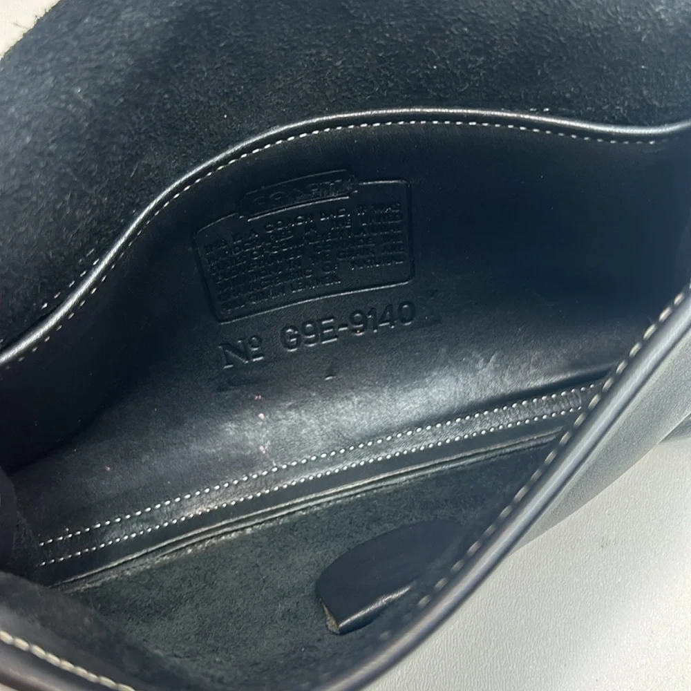 COACH 9140 Martini Flap, Vintage From 1999, Blk Leather With White Stitching USA - Picture 10 of 10